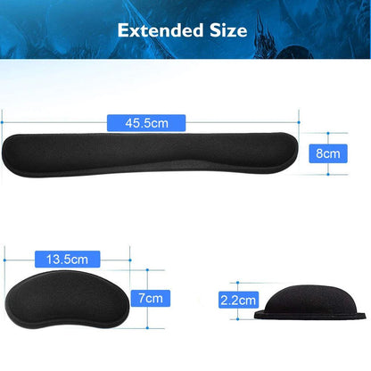 New Wrist Rest Mouse Pad Memory Foam Superfine Fibre Wrist Rest Pad Ergonomic Mousepad for Typist Office Gaming PC Laptop - PST PS Tradings