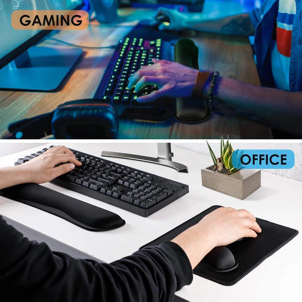 New Wrist Rest Mouse Pad Memory Foam Superfine Fibre Wrist Rest Pad Ergonomic Mousepad for Typist Office Gaming PC Laptop - PST PS Tradings