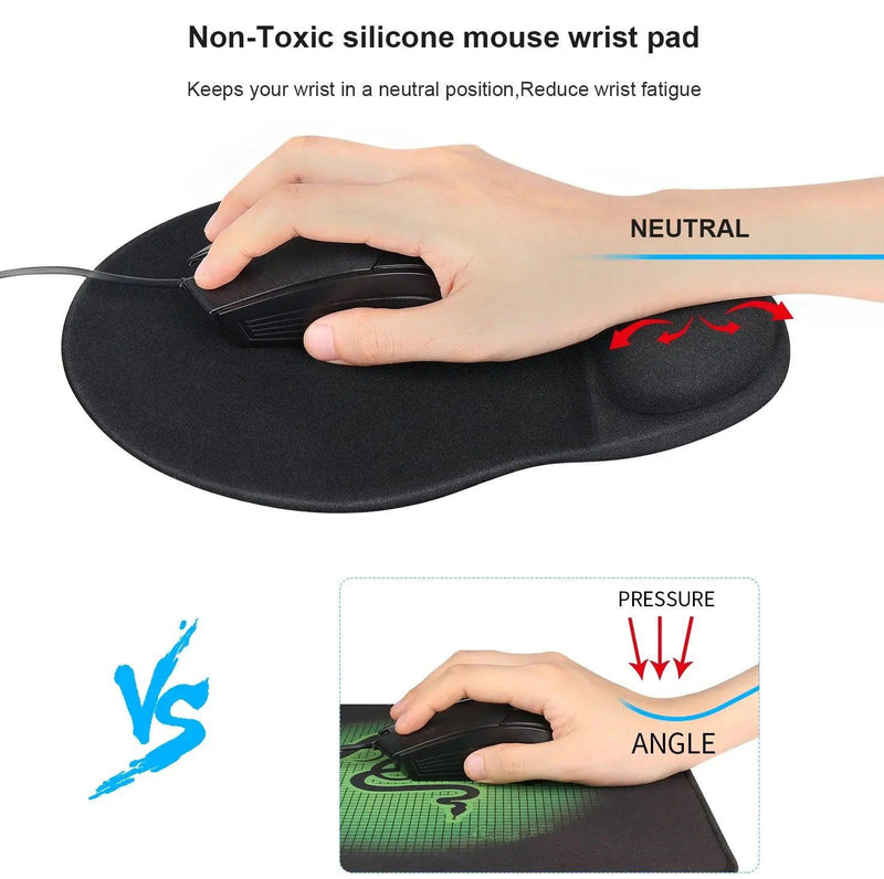 New Wrist Rest Mouse Pad with Non-Slip Base Wrist Rest Pad Ergonomic Mousepad for Typist Office Gaming PC Laptop - PST PS Tradings