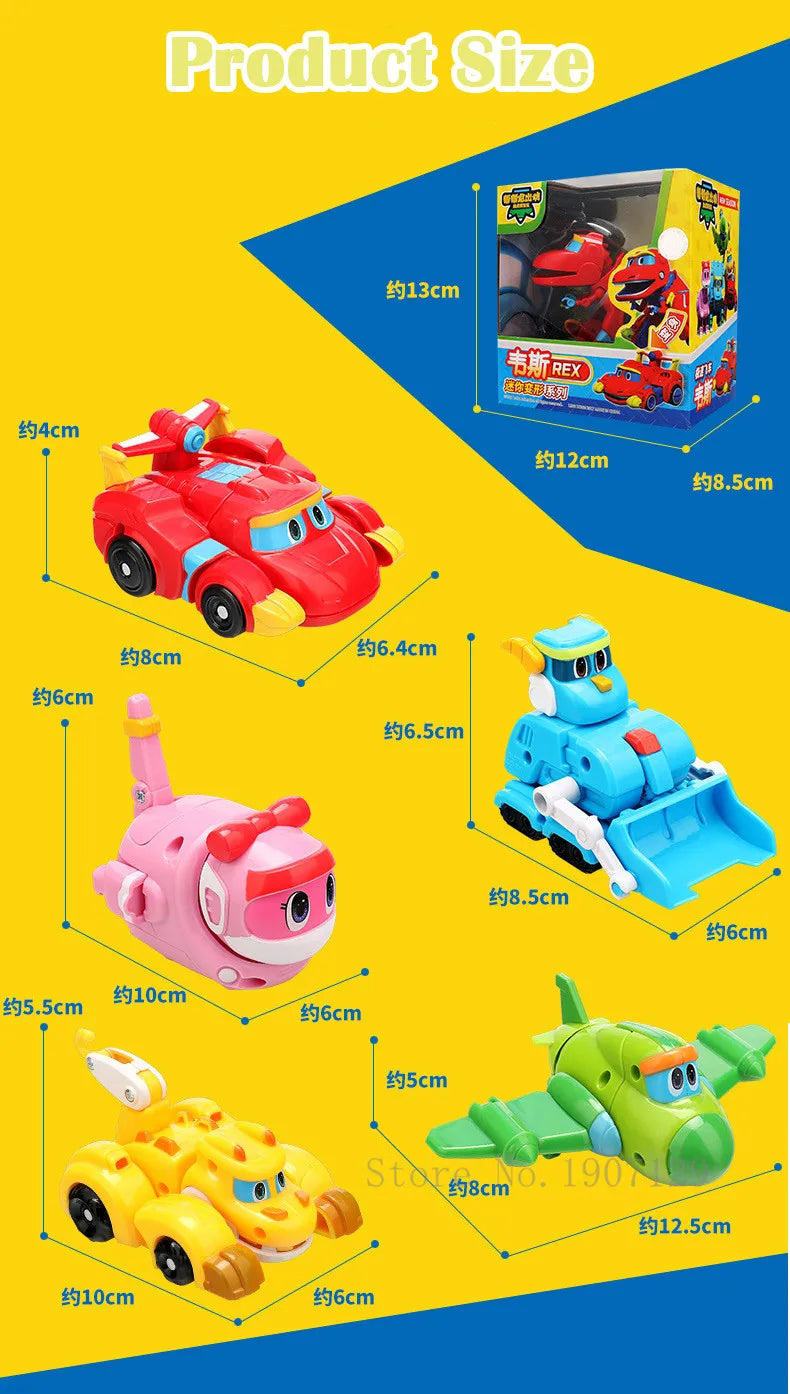 Newest ABS Min Deformation Gogo Dino Explorers REX Transformation Car Airplane Motorboat Crane Gogo Dinosaur Explorers toys