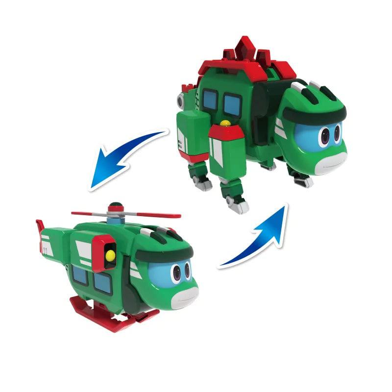 Newest ABS Min Deformation Gogo Dino Explorers REX Transformation Car Airplane Motorboat Crane Gogo Dinosaur Explorers toys