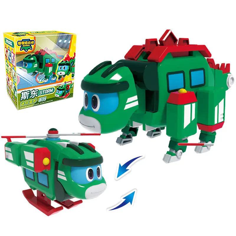 Newest ABS Min Deformation Gogo Dino Explorers REX Transformation Car Airplane Motorboat Crane Gogo Dinosaur Explorers toys