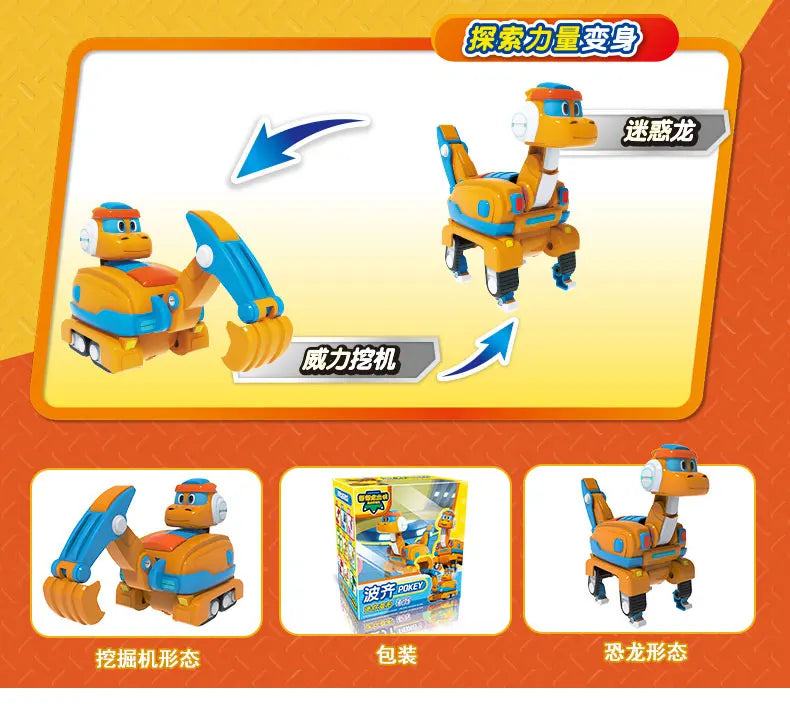 Newest ABS Min Deformation Gogo Dino Explorers REX Transformation Car Airplane Motorboat Crane Gogo Dinosaur Explorers toys