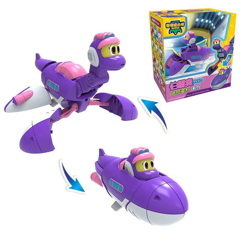 Newest ABS Min Deformation Gogo Dino Explorers REX Transformation Car Airplane Motorboat Crane Gogo Dinosaur Explorers toys