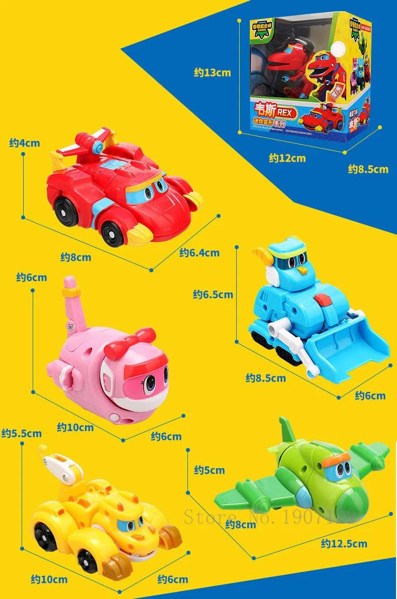 Newest ABS Min Deformation Gogo Dino Explorers REX Transformation Car Airplane Motorboat Crane Gogo Dinosaur Explorers toys