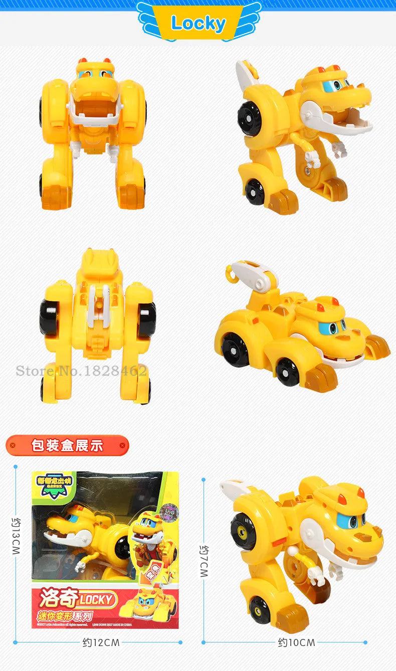 Newest Min Gogo Dino ABS Deformation Car/Airplane Action Figures REX/PING/VIKI/TOMO Transformation Dinosaur toys for Kids Gift