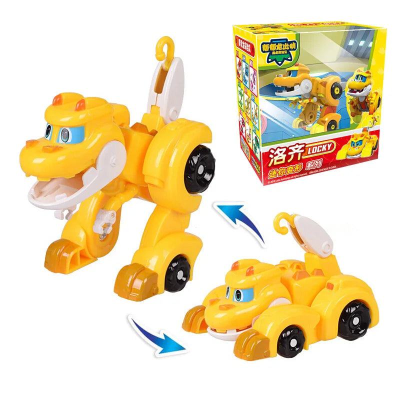 Newest Min Gogo Dino ABS Deformation Car/Airplane Action Figures REX/PING/VIKI/TOMO Transformation Dinosaur toys for Kids Gift