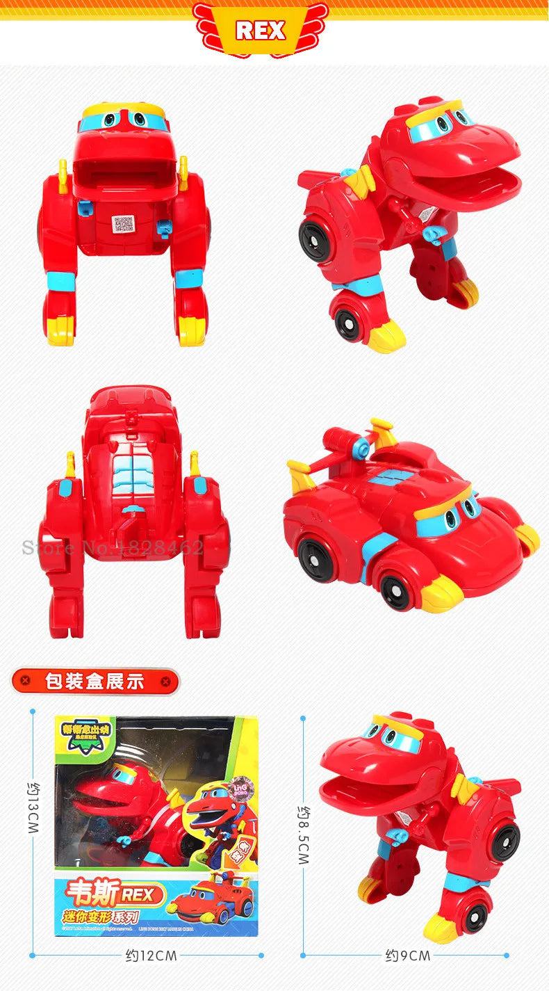 Newest Min Gogo Dino ABS Deformation Car/Airplane Action Figures REX/PING/VIKI/TOMO Transformation Dinosaur toys for Kids Gift