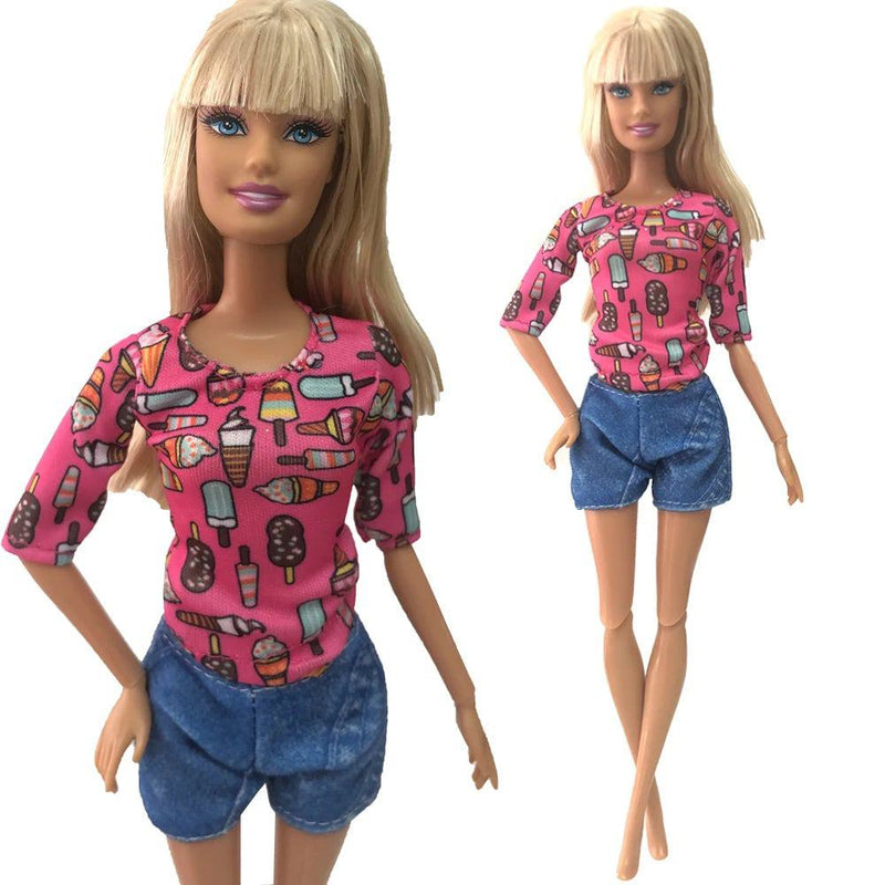 NK 1 Pcs Fashion Doll Dress  For Barbie Clothes Doll Accessories Outfit Casual Wear Shirt Party Dress  DIY Dollhouse Toys JJ - PST PS Tradings