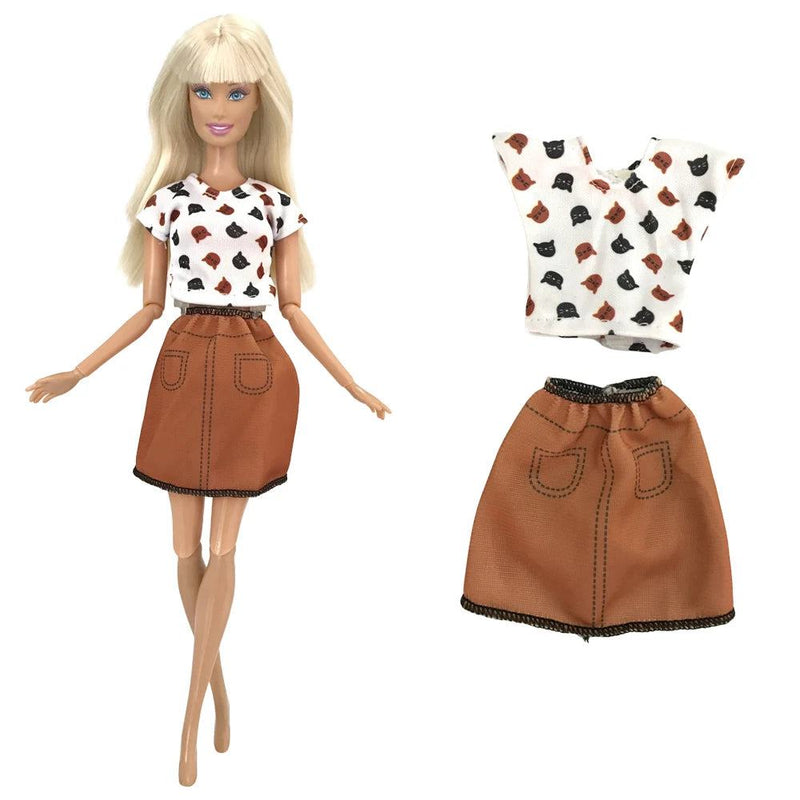 NK 1 Pcs Fashion Doll Dress  For Barbie Clothes Doll Accessories Outfit Casual Wear Shirt Party Dress  DIY Dollhouse Toys JJ - PST PS Tradings