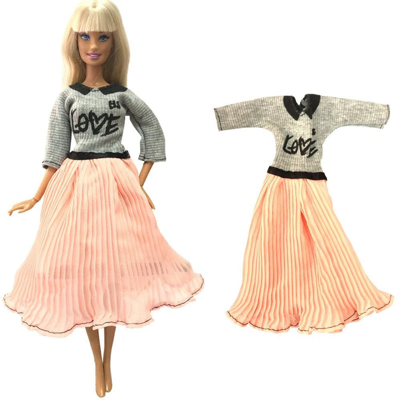 NK 1 Pcs Fashion Doll Dress  For Barbie Clothes Doll Accessories Outfit Casual Wear Shirt Party Dress  DIY Dollhouse Toys JJ - PST PS Tradings