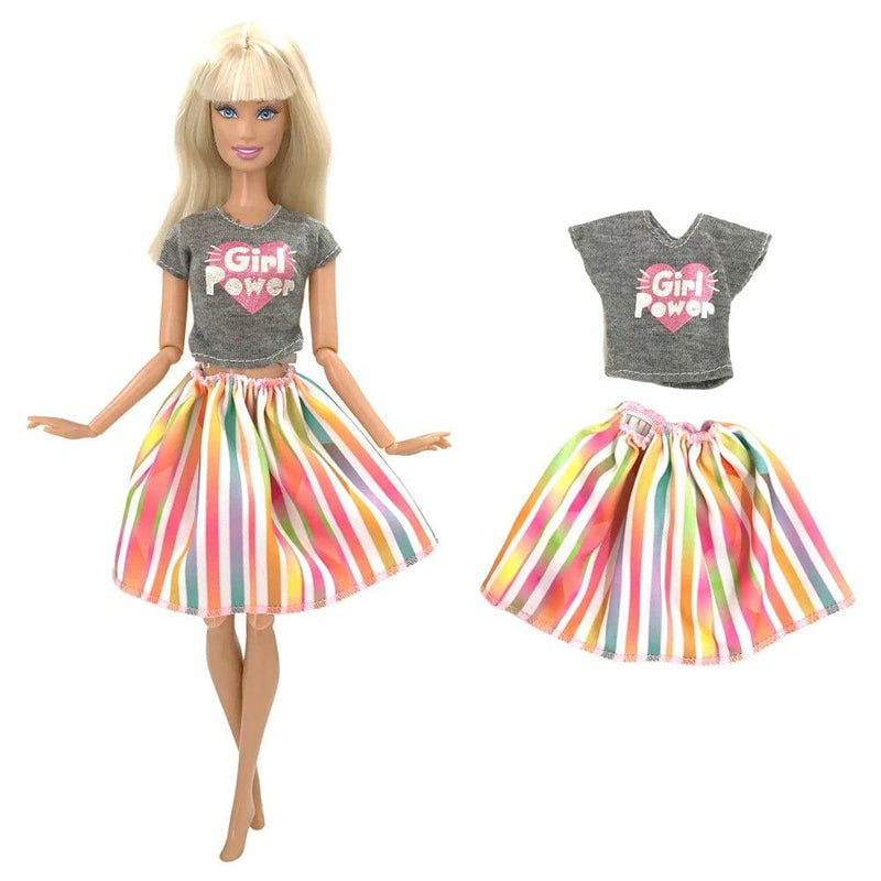 NK 1 Pcs Fashion Doll Dress  For Barbie Clothes Doll Accessories Outfit Casual Wear Shirt Party Dress  DIY Dollhouse Toys JJ - PST PS Tradings