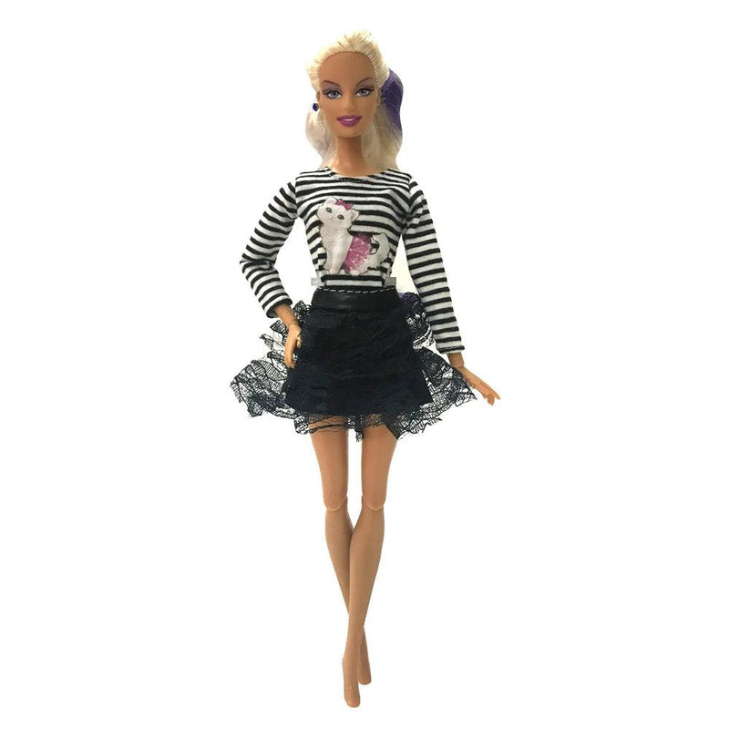 NK 1 Pcs Fashion Doll Dress  For Barbie Clothes Doll Accessories Outfit Casual Wear Shirt Party Dress  DIY Dollhouse Toys JJ - PST PS Tradings