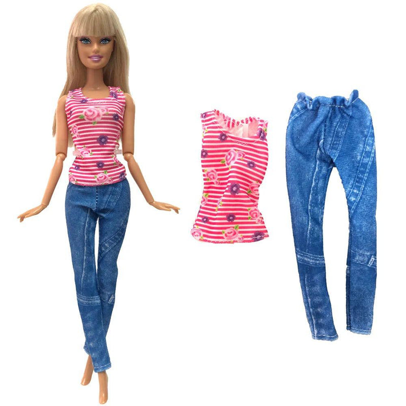 NK 1 Pcs Fashion Doll Dress  For Barbie Clothes Doll Accessories Outfit Casual Wear Shirt Party Dress  DIY Dollhouse Toys JJ - PST PS Tradings