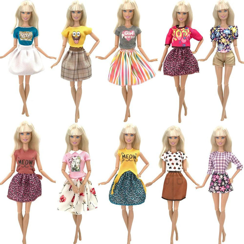 NK 1 Pcs Fashion Doll Dress  For Barbie Clothes Doll Accessories Outfit Casual Wear Shirt Party Dress  DIY Dollhouse Toys JJ - PST PS Tradings