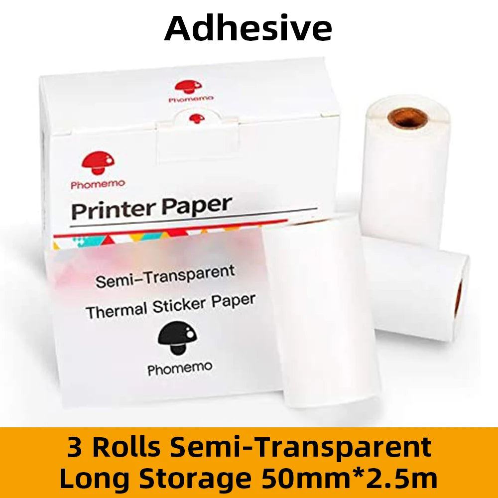 Phomemo Thermal Paper Printable Self-adhesive Sticker Paper Roll for Phomemo M02/M02S/M02 Pro Printer Label Printing Paper - PST PS Tradings