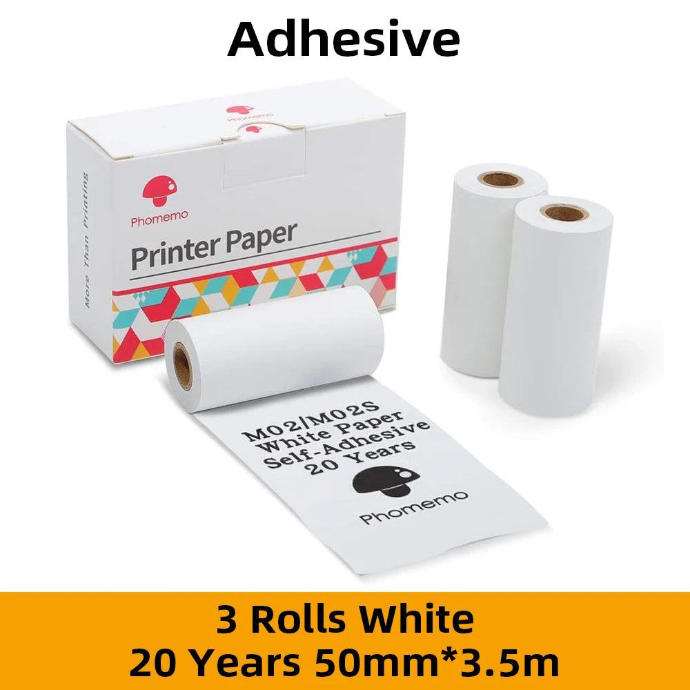 Phomemo Thermal Paper Printable Self-adhesive Sticker Paper Roll for Phomemo M02/M02S/M02 Pro Printer Label Printing Paper - PST PS Tradings