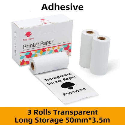 Phomemo Thermal Paper Printable Self-adhesive Sticker Paper Roll for Phomemo M02/M02S/M02 Pro Printer Label Printing Paper - PST PS Tradings