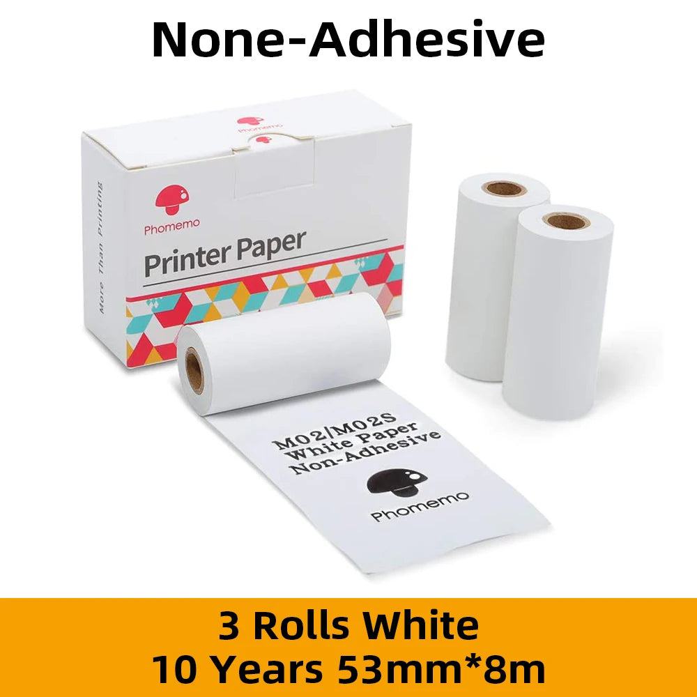 Phomemo Thermal Paper Printable Self-adhesive Sticker Paper Roll for Phomemo M02/M02S/M02 Pro Printer Label Printing Paper - PST PS Tradings