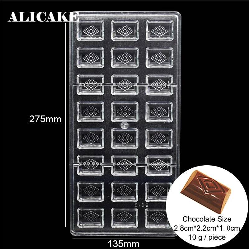 Polycarbonate Chocolate Molds for Chocolate Professional Baking Candy Bonbons Bar Acrylic Mould Confectionery Bakery Utensils - Property & Safety Tradings