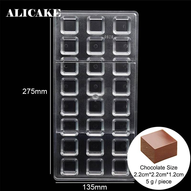 Polycarbonate Chocolate Molds for Chocolate Professional Baking Candy Bonbons Bar Acrylic Mould Confectionery Bakery Utensils - Property & Safety Tradings