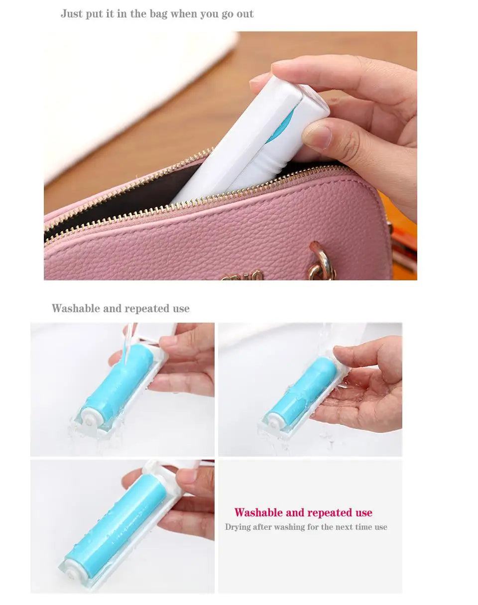 portable and washable dust remover drum Portable folding clothes sticky hair remover hair removal dust dust brush roll - PST PS Tradings