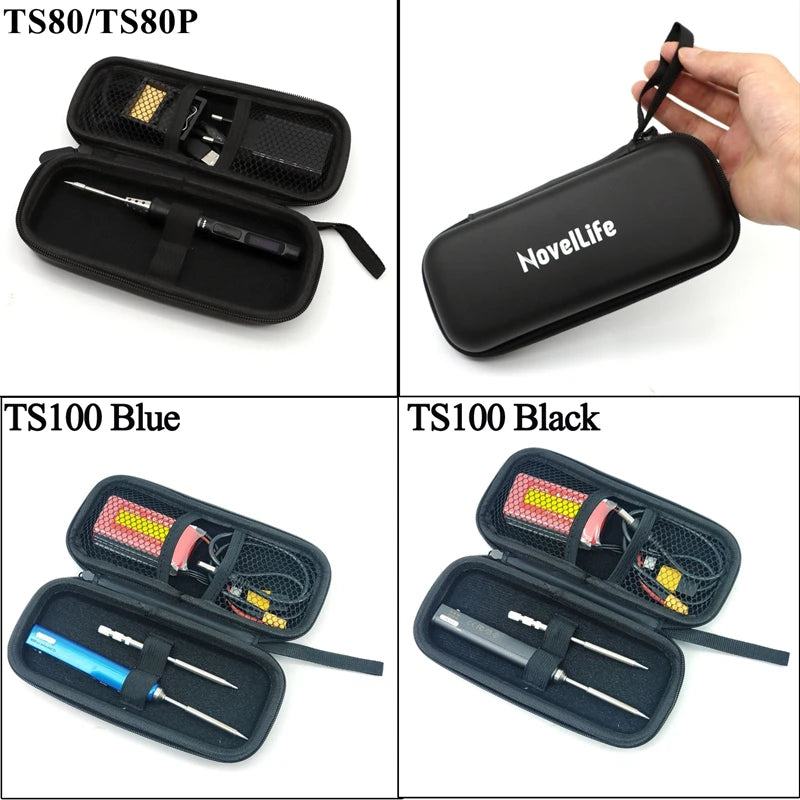 Portable Carry Case Small Zipper Tool Pouch Organizer Bag for TS100 TS101 TS80P SH72 Pine64 Pinecil Soldering Iron DT71 Tweezers