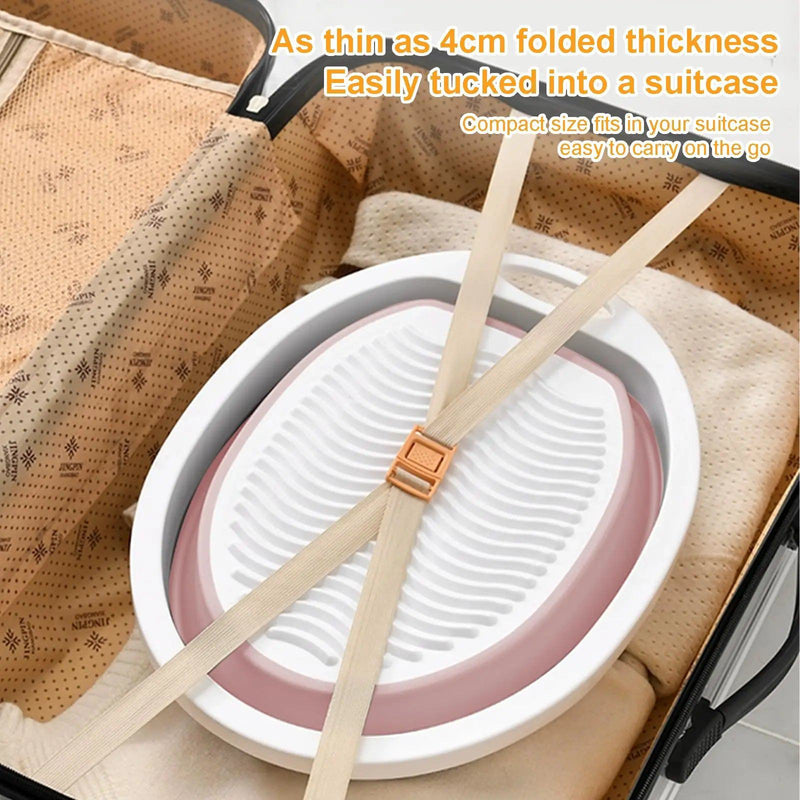 Portable Hand Washing Foldable Basin With Brush Home School Dormitory Washboard Basin For Clothes Cleaning Tools - PST PS Tradings