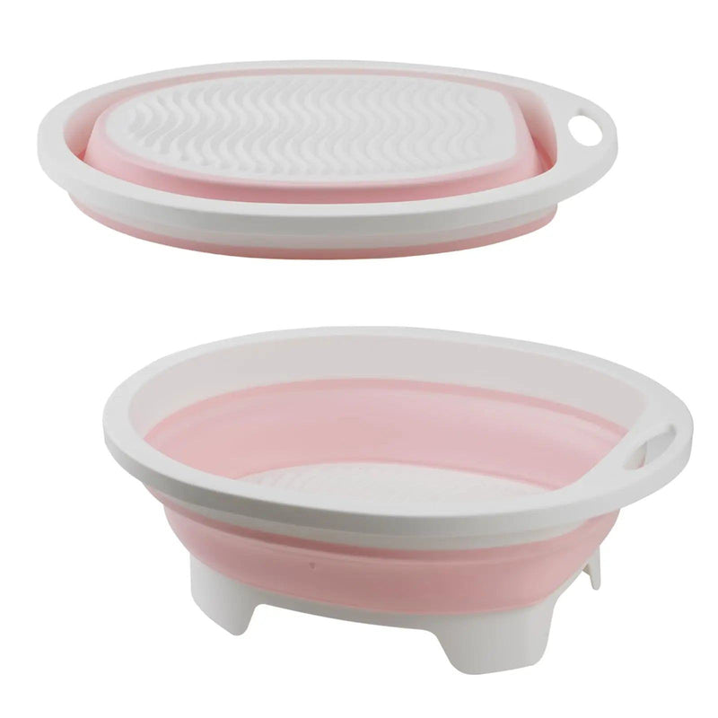 Portable Hand Washing Foldable Basin With Brush Home School Dormitory Washboard Basin For Clothes Cleaning Tools - PST PS Tradings