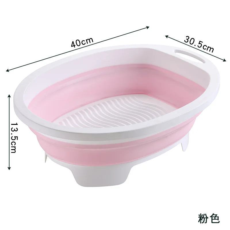 Portable Hand Washing Foldable Basin With Brush Home School Dormitory Washboard Basin For Clothes Cleaning Tools - PST PS Tradings