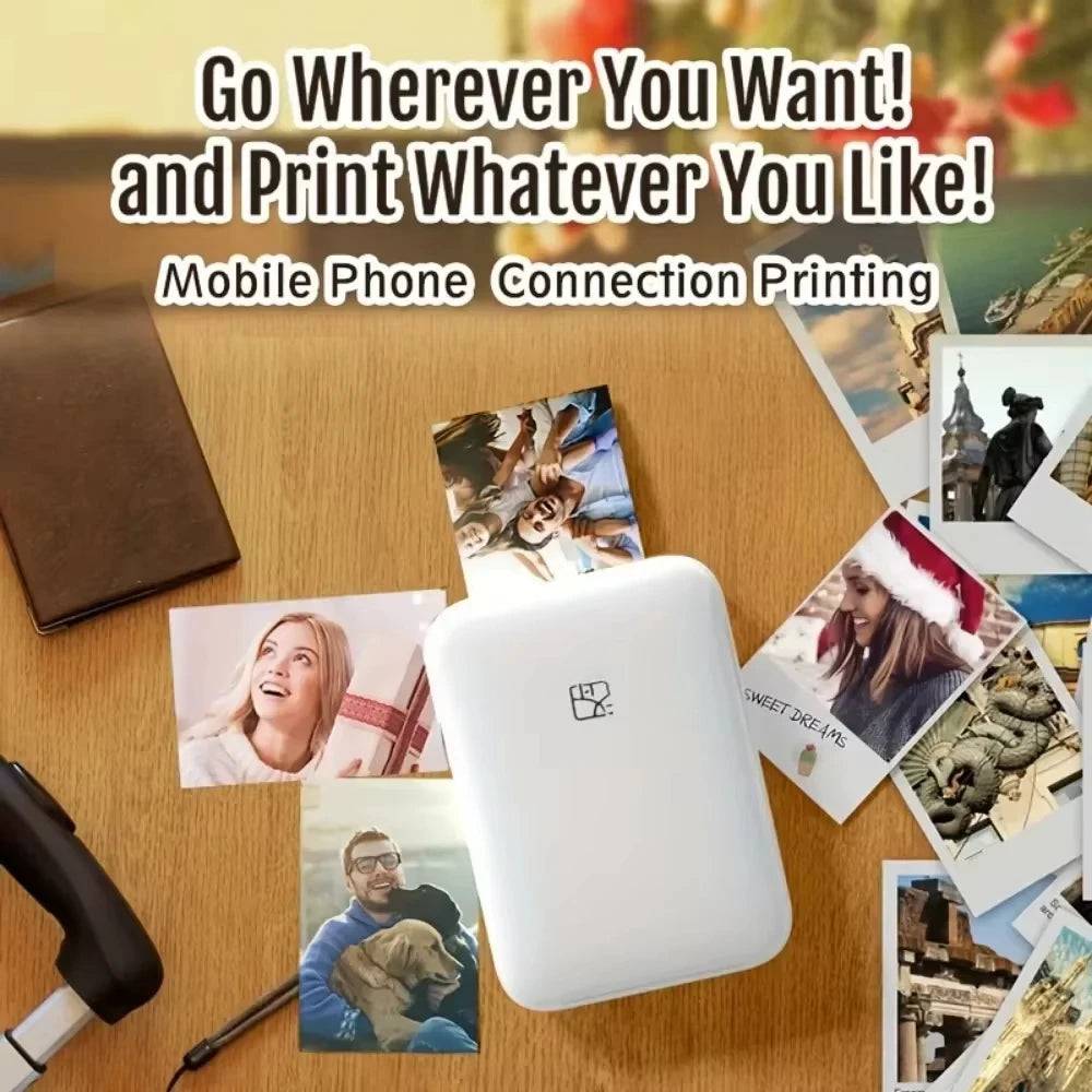 Portable Wireless Photo Printer Compatible With IOS/Android Wireless Devices, ZINK Printing, Portable Pocket Smart Printing - Property & Safety Tradings