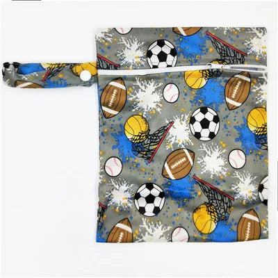 Printed Pocket Wet Bag Waterproof Reusable Nappy Bags PUL Travel Baby Nappy Mini Size Wet Dry Bags Wetbags 25x20cm Wholesale - PST PS Tradings