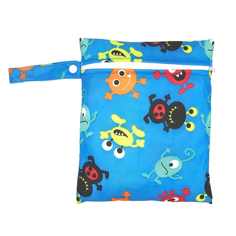 Printed Pocket Wet Bag Waterproof Reusable Nappy Bags PUL Travel Baby Nappy Mini Size Wet Dry Bags Wetbags 25x20cm Wholesale - PST PS Tradings