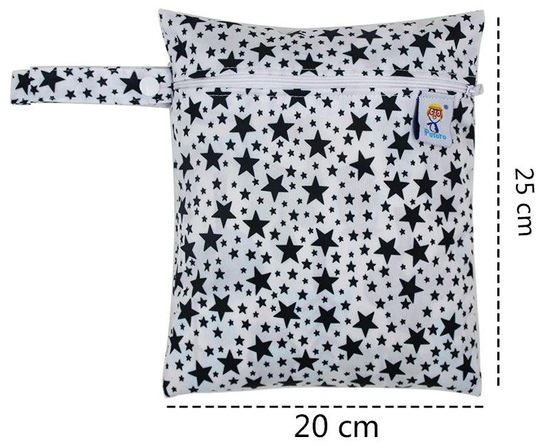 Printed Pocket Wet Bag Waterproof Reusable Nappy Bags PUL Travel Baby Nappy Mini Size Wet Dry Bags Wetbags 25x20cm Wholesale - PST PS Tradings