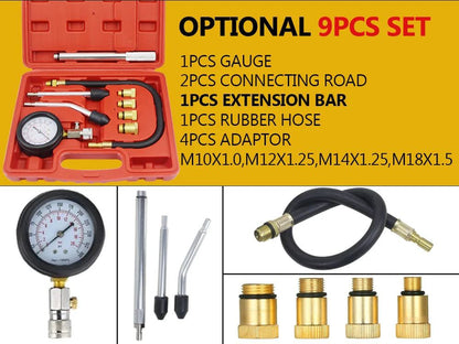 Professional AUTO TOOLS Petrol Gasoline Engine Cylinder Compression Gauge Tester Kit Cylinder Tester With M10 M12 M14 M16 M18 - PST PS Tradings