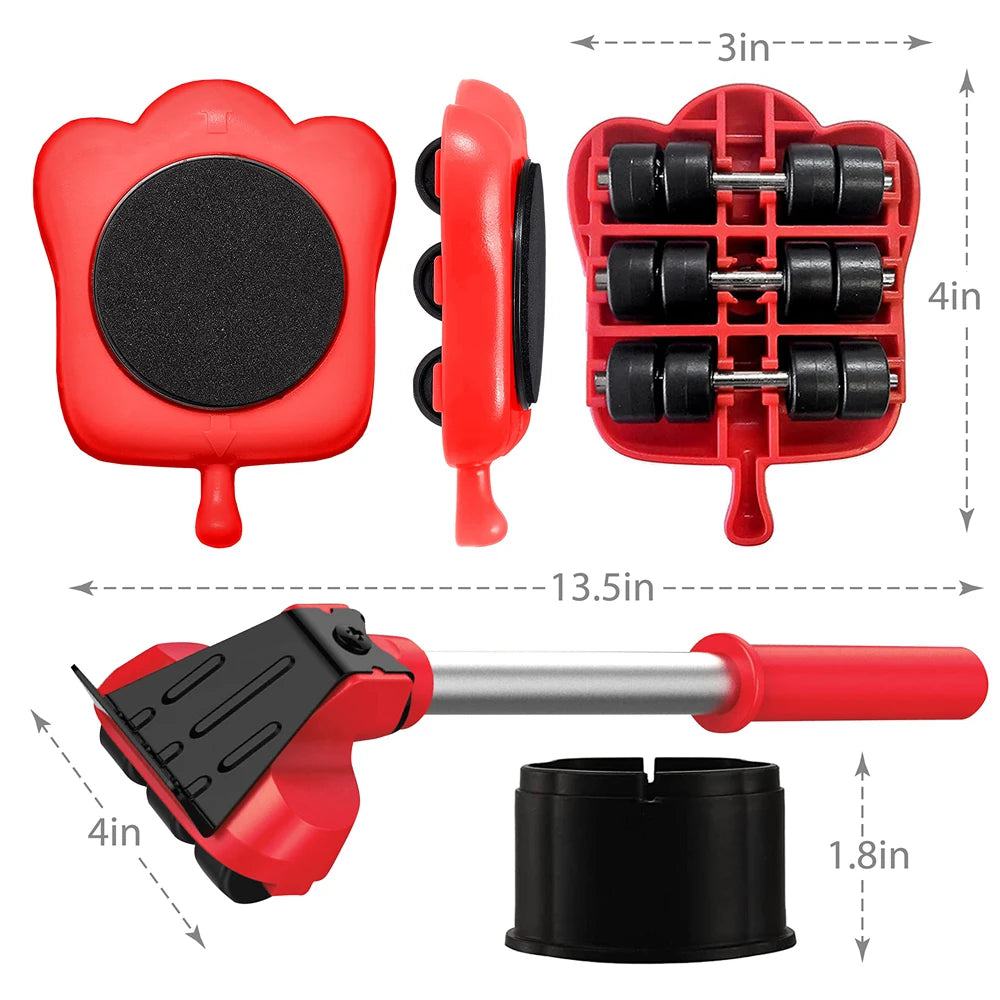 Professional Furniture Mover Tool Set Heavy Stuffs Transport Lifter Wheeled Mover Roller with Wheel Bar Moving Hand Device - PST PS Tradings