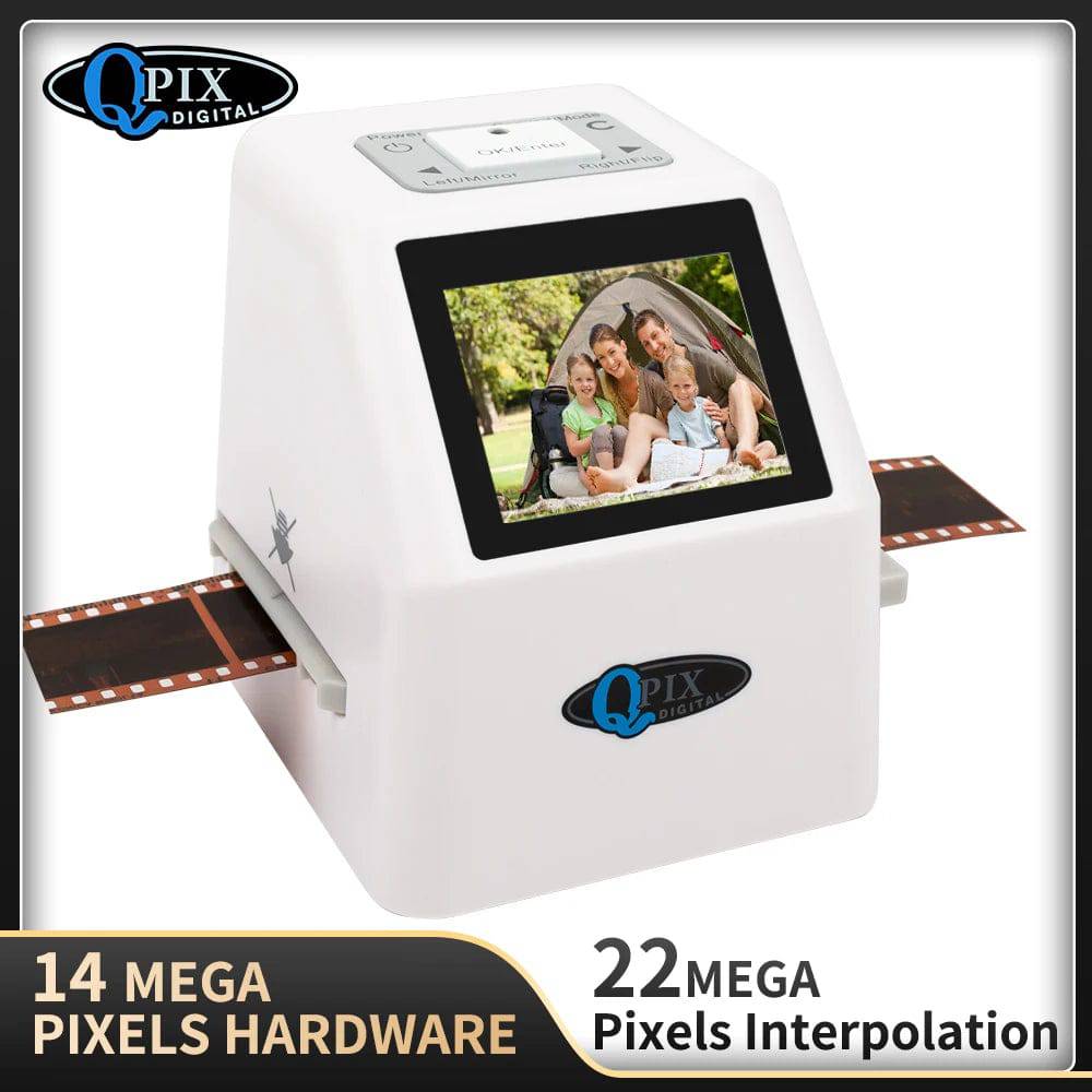 QPIX 22 MP 35mm Portable Film Scanners 135 110 126KPK Super 8 Negative Slide Holder Photo Scanner Film Digital Converter - Property & Safety Tradings