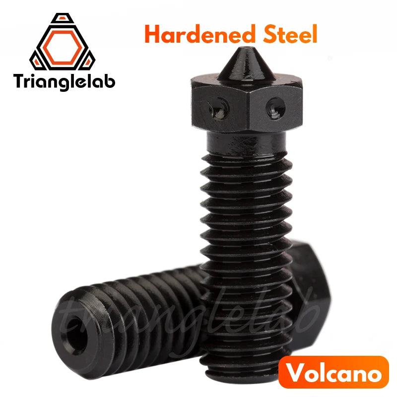 R Triangle Hardened Steel Volcano Nozzles For High Temperature 3D Printer PEI PEEK OR Carbon Fiber Filament For  Volcano Hotend