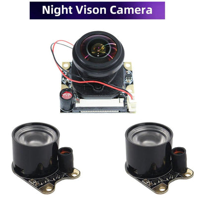 Raspberry Pi 175° IR-CUT Camera Night Vision Focal Adjustable 5MP Fish Eye Auto Switch Day Night for Raspberry Pi 5 4B 3B+ Zero