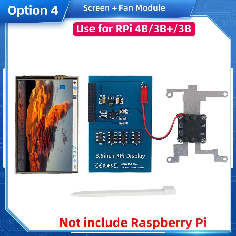 Raspberry Pi 3.5 Touch Screen 480*320 LCD TFT Display Optional ABS Metal Case Cooling Fan for Raspberry Pi 4 Model B or 3B+ 3B - PST PS Tradings