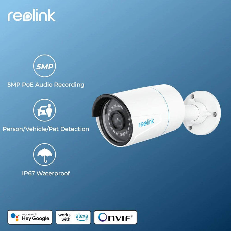 Reolink Smart Security Camera 5MP Outdoor Infrared Night Vision Cam with Human/Car/Pet Detection POE IP Camera - Property & Safety Tradings