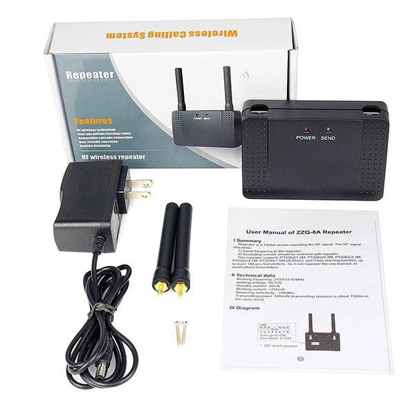 Retekess Amplifier 500mW RF Wireless Repeater Signal Amplifier Learning Code Extender for T117 Call Button 433MHz Restaurant - Property & Safety Tradings