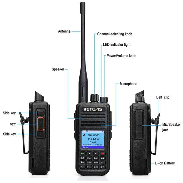 Retevis RT3S Walkie Talkie DMR Radio Uhf Vhf  Digital Amateur 5W Long Range Ham Radio Stations Walkie-Talkies Professional  GPS - PST PS Tradings  PST PS Tradings