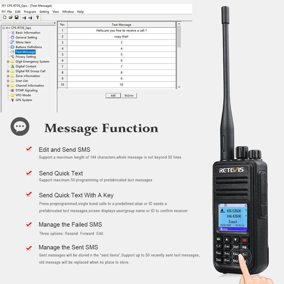 Retevis RT3S Walkie Talkie DMR Radio Uhf Vhf  Digital Amateur 5W Long Range Ham Radio Stations Walkie-Talkies Professional  GPS - PST PS Tradings  PST PS Tradings