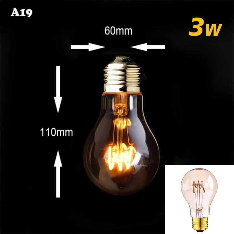 Retro Dimmable LED Edison Bulb E27 3W Gold Spiral Filament ST64 G125 Ampoule LED Lamp Incandescent Chandelier Decorative Lightin