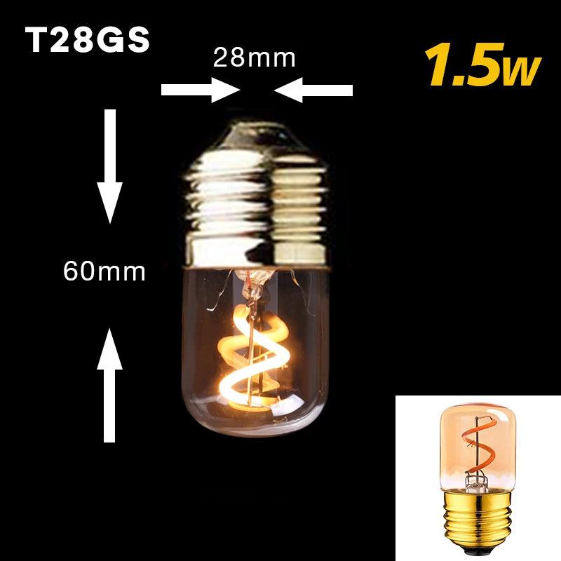 Retro Dimmable LED Edison Bulb E27 3W Gold Spiral Filament ST64 G125 Ampoule LED Lamp Incandescent Chandelier Decorative Lightin