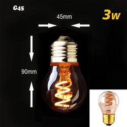 Retro Dimmable LED Edison Bulb E27 3W Gold Spiral Filament ST64 G125 Ampoule LED Lamp Incandescent Chandelier Decorative Lightin