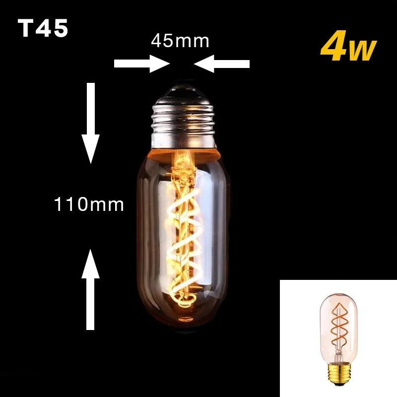 Retro Dimmable LED Edison Bulb E27 3W Gold Spiral Filament ST64 G125 Ampoule LED Lamp Incandescent Chandelier Decorative Lightin