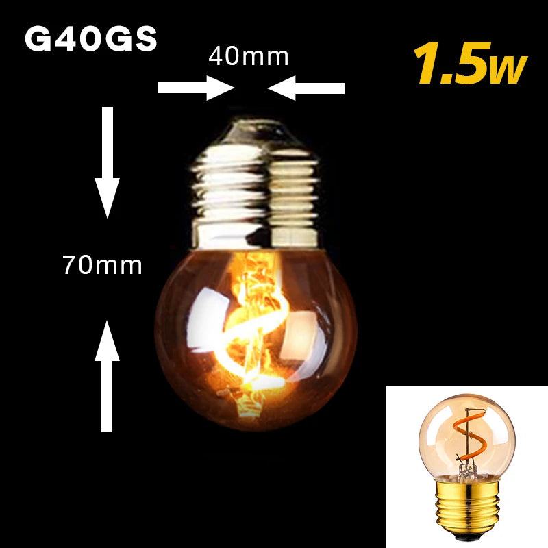 Retro Dimmable LED Edison Bulb E27 3W Gold Spiral Filament ST64 G125 Ampoule LED Lamp Incandescent Chandelier Decorative Lightin