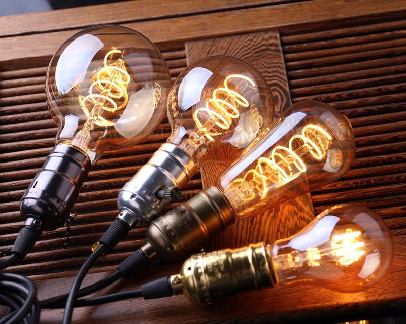 Retro Dimmable LED Edison Bulb E27 3W Gold Spiral Filament ST64 G125 Ampoule LED Lamp Incandescent Chandelier Decorative Lightin